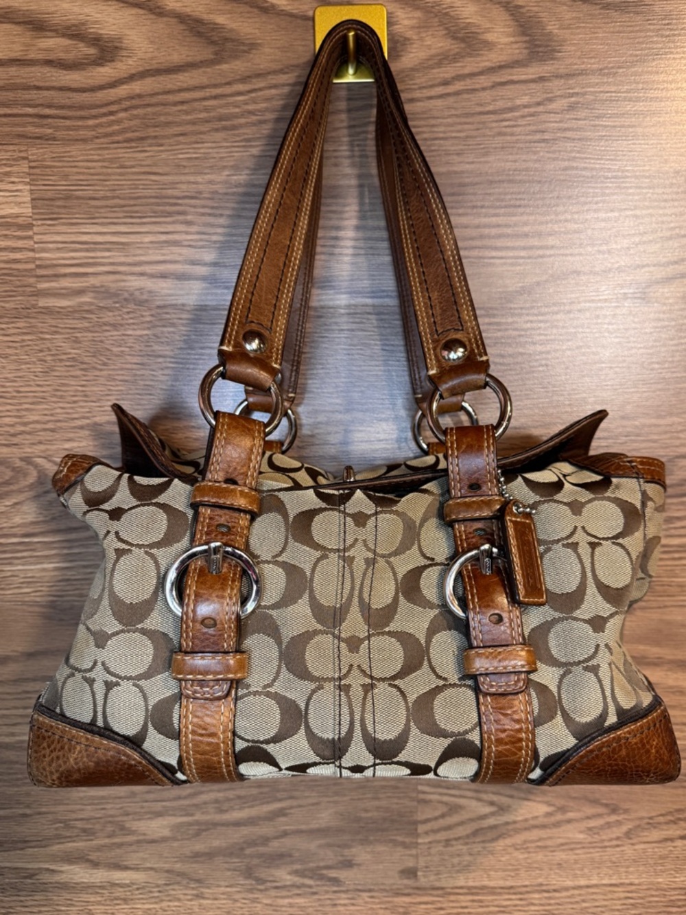 Vintage Coach Chelsea Signature Turn Lock Satchel 18986 Large Handbag 2007